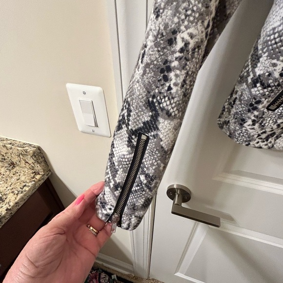 Sanctuary Black and Gray Snakeskin Leather Jacket - Picture 3 of 8